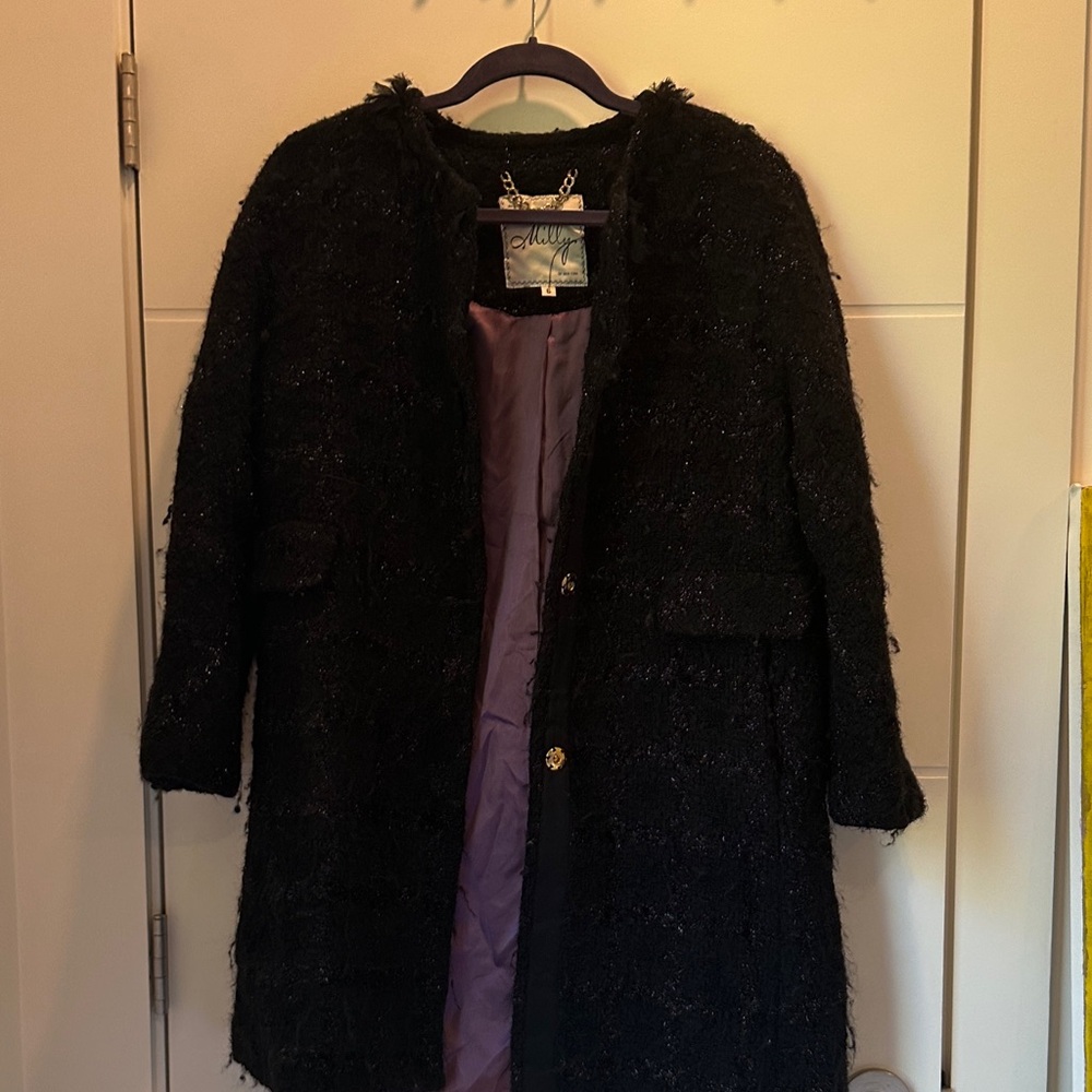 Milly wool Chic Black Women's Coat